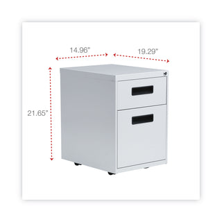 Alera® Two-Drawer Metal Pedestal File, 14.96w x 19.29d x 21.65h, Light Gray (ALEPABFLG)