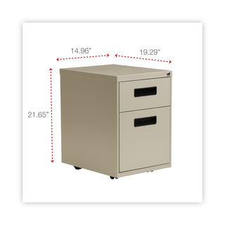 Alera® Two-Drawer Metal Pedestal File, 14.96w x 19.29d x 21.65h, Putty (ALEPABFPY)