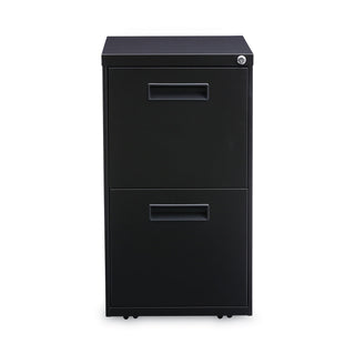 Alera® Two-Drawer Metal Pedestal File, 14.96w x 19.29d x 27.75h, Black (ALEPAFFBL)