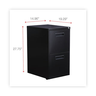 Alera® Two-Drawer Metal Pedestal File, 14.96w x 19.29d x 27.75h, Black (ALEPAFFBL)