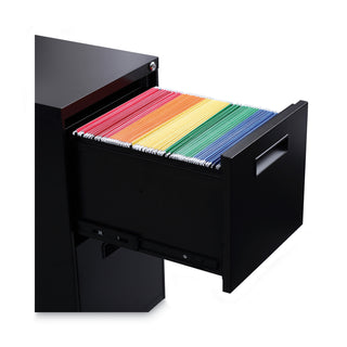 Alera® Two-Drawer Metal Pedestal File, 14.96w x 19.29d x 27.75h, Black (ALEPAFFBL)