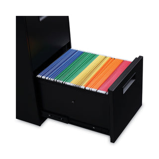 Alera® Two-Drawer Metal Pedestal File, 14.96w x 19.29d x 27.75h, Black (ALEPAFFBL)