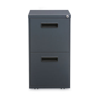 Alera® Two-Drawer Metal Pedestal File, 14.96w x 19.29d x 27.75h, Charcoal (ALEPAFFCH)