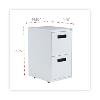 Alera® Two-Drawer Metal Pedestal File, 14.96w x 19.29d x 27.75h, Light Gray (ALEPAFFLG)