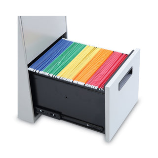 Alera® Two-Drawer Metal Pedestal File, 14.96w x 19.29d x 27.75h, Light Gray (ALEPAFFLG)