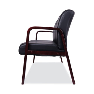 Alera® Reception Lounge WL 3-Seat Sofa, 65.75w x 26.13d x 33h, Black/Mahogany (ALERL2319M)