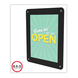 deflecto® Superior Image Window Display, 8 1/2 x 11 Insert, Clear/Black (DEF899102)