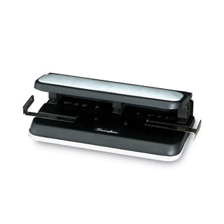 Swingline® 32-Sheet Lever Handle Two-to-Seven-Hole Punch, 9/32" Holes, Black (SWI74350)