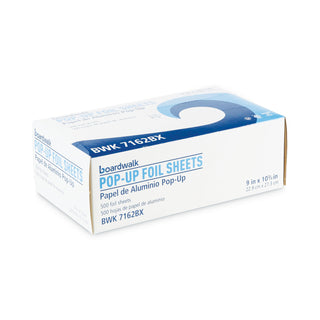Boardwalk® Standard Aluminum Foil Pop-Up Sheets, 9 x 10.75, 500/Box, 6 Boxes/Carton (7162BW)