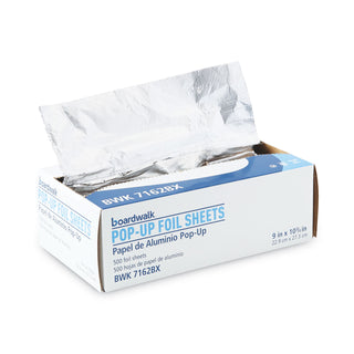 Boardwalk® Standard Aluminum Foil Pop-Up Sheets, 9 x 10.75, 500/Box, 6 Boxes/Carton (7162BW)
