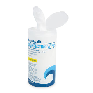 Boardwalk® Disinfecting Wipes, 7 x 8, Lemon Scent, 75/Canister, 6 Canisters/Carton (BWK455W75)