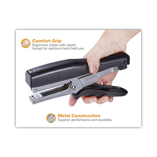 Bostitch® B8 Xtreme Duty Plier Stapler, 45-Sheet Capacity, 0.25" to 0.38" Staples, 2.5" Throat, Black/Charcoal Gray (BOSB8HDP)