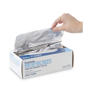 Boardwalk® Standard Aluminum Foil Pop-Up Sheets, 9 x 10.75, 500/Box, 6 Boxes/Carton (7162BW)