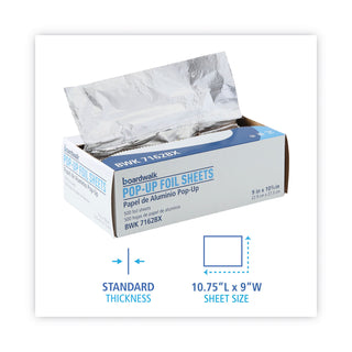 Boardwalk® Standard Aluminum Foil Pop-Up Sheets, 9 x 10.75, 500/Box (BWK7162BX)