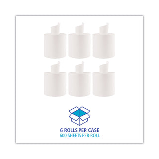 Boardwalk® Center-Pull Roll Towels, 2-Ply, 10 x 7.6, White, 600/Roll, 6/Carton (BWK410322)