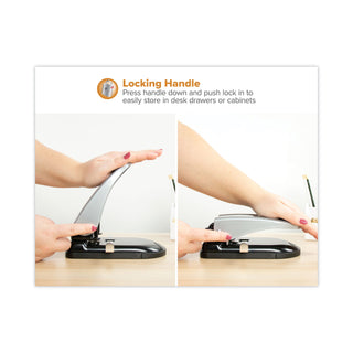 Bostitch® EZ Squeeze Two-Hole Punch, 40-Sheet Capacity, Black/Silver (ACI2340)