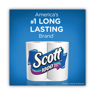 Scott® Toilet Paper, Septic Safe, 1-Ply, White, 1,000 Sheets/Roll, 12 Rolls/Pack, 4 Pack/Carton (KCM10060)