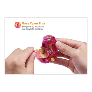 Bostitch® Twist-n-Sharp Pencil Sharpener, One-Hole, 3.5 x 1.25 x 5.5, Randomly Assorted Colors, 6/Pack (BOSPS1ADJPK)