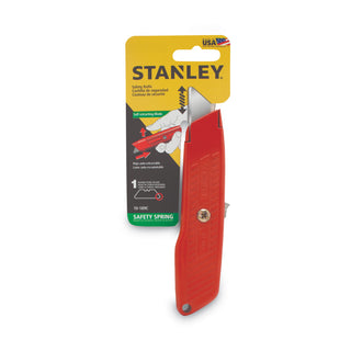 Stanley® Interlock Safety Utility Knife w/Self-Retracting Round Point Blade, Red Orange (BOS10189C)