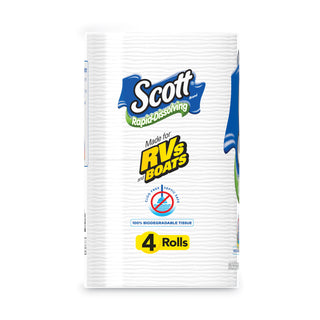 Scott® Rapid-Dissolving Toilet Paper, Bath Tissue, Septic Safe, 1-Ply, White, 231 Sheets/Roll, 4/Rolls/Pack, 12 Packs/Carton (KCC47617)