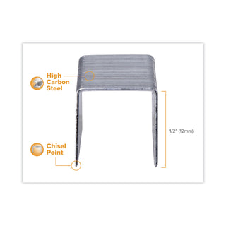 Bostitch® Heavy-Duty Premium Staples, 0.5" Leg, 0.5" Crown, Steel, 1,000/Box (BOSSB35121M)