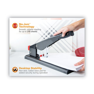 Bostitch® Antimicrobial 215-Sheet Extra Heavy-Duty Stapler, 215-Sheet Capacity, Black (BOS00540)