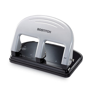 Bostitch® EZ Squeeze Three-Hole Punch, 40-Sheet Capacity, Black/Silver (ACI2240)