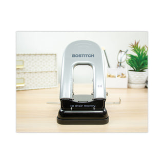 Bostitch® EZ Squeeze Two-Hole Punch, 40-Sheet Capacity, Black/Silver (ACI2340)