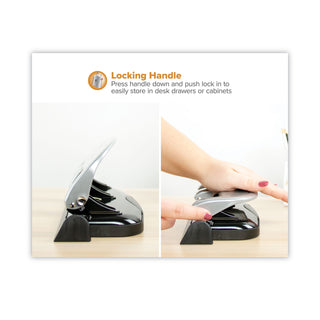 Bostitch® EZ Squeeze Three-Hole Punch, 20-Sheet Capacity, Black/Silver (ACI2220)