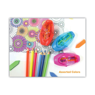 Bostitch® Twist-n-Sharp Pencil Sharpener, Two-Hole, 3.91" x 1.5" x 5.88", Randomly Assorted Colors, 6/Pack (BOSPS2ASSTPK)