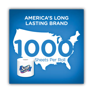 Scott® Toilet Paper, Septic Safe, 1-Ply, White, 1,000 Sheets/Roll, 12 Rolls/Pack, 4 Pack/Carton (KCC10060)
