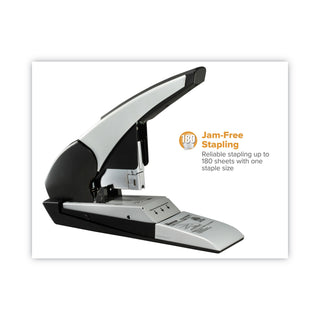 Bostitch® Auto 180 Xtreme Duty Automatic Stapler, 180-Sheet Capacity, Silver/Black (BOSB380HDBLK)