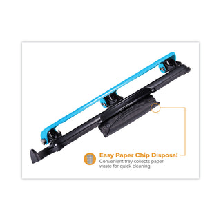 Bostitch® EZ Squeeze Three-Hole Punch, 12-Sheet Capacity, Blue/Black (ACI2103)