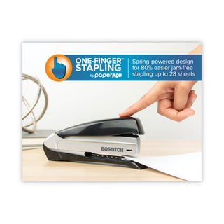 Bostitch® Inspire Premium Spring-Powered Full-Strip Stapler, 20-Sheet Capacity, Black/Silver (ACI1433)