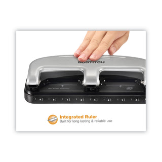 Bostitch® EZ Squeeze Three-Hole Punch, 20-Sheet Capacity, Black/Silver (ACI2220)
