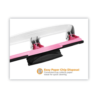 Bostitch® EZ Squeeze InCourage Three-Hole Punch, 12-Sheet Capacity, Pink (ACI2188)