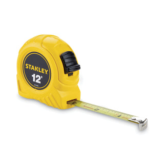Stanley Bostitch® Power Return Tape Measure w/Belt Clip, 1/2" x 12ft, Yellow (BOS30485)