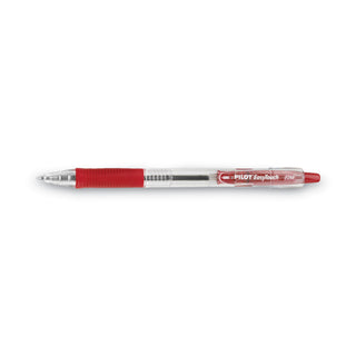 Pilot® EasyTouch Retractable Ballpoint Pen, Fine 0.7mm, Red Ink, Clear Barrel, Dozen (PIL32212)