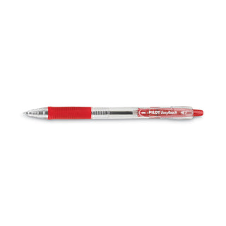 Pilot® EasyTouch Retractable Ballpoint Pen, Medium 1mm, Red Ink, Clear Barrel, Dozen (PIL32222)