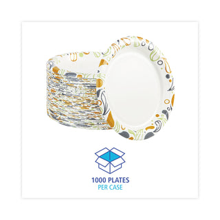 Boardwalk® Deerfield Printed Paper Plates, 9" dia, Coated/Soak Proof, Multicolor, 125/Pack, 8 Packs/Carton (BWKDEER9PLT)