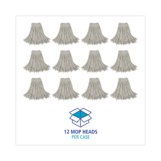 Boardwalk® Cut-End Wet Mop Head, Cotton, No. 24, White 12/Carton (BWK2024CCT)