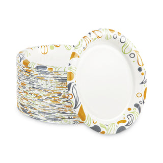 Boardwalk® Deerfield Printed Paper Plates, 9" dia, Coated/Soak Proof, Multicolor, 125/Pack, 8 Packs/Carton (BWKDEER9PLT)