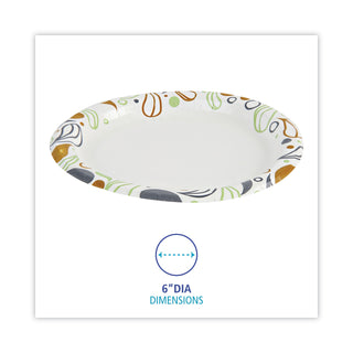 Boardwalk® Deerfield Printed Paper Plates, 6" Dia, Coated/Soak Proof, Multicolor, 250/Pack, 4 Packs/Carton (BWKDEER6PLT)