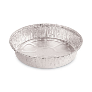 Boardwalk® Round Aluminum To-Go Containers, 48 oz, 9" Diameter x 1.66"h, Silver, 500/Carton (BWKROUND9)