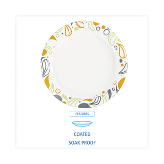 Boardwalk® Deerfield Printed Paper Plates, 9" dia, Coated/Soak Proof, Multicolor, 125/Pack, 8 Packs/Carton (BWKDEER9PLT)