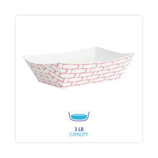 Boardwalk® Paper Food Baskets, 3 lb Capacity, Red/White, 500/Carton (BWK30LAG300)