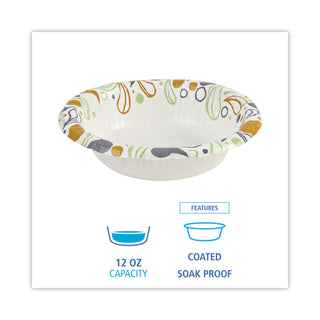 Boardwalk® Deerfield Printed Paper Bowl, 12 oz, Coated/Soak Proof, Multicolor, 125/Pack, 8 Packs/Carton (BWKDEER12BOWL)