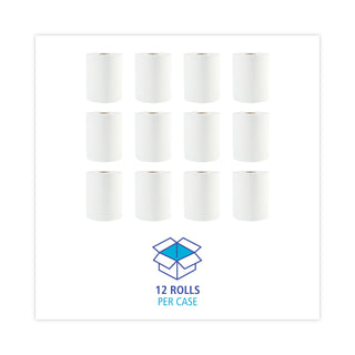 Boardwalk® Hardwound Paper Towels, 1-Ply, 8" x 600 ft, White, 2" Core, 12 Rolls/Carton (BWK6261B)