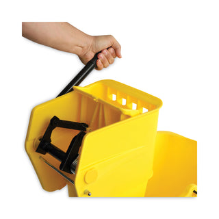 Boardwalk® Pro-Pac Side-Squeeze Wringer/Bucket Combo, 8.75 gal, Yellow/Silver (UNS2635COMBOYEL)