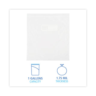 Boardwalk® Reclosable Food Storage Bags, 1 gal, 1.75 mil, 10.5" x 11", Clear, 250/Box (BWK1GALBAG)